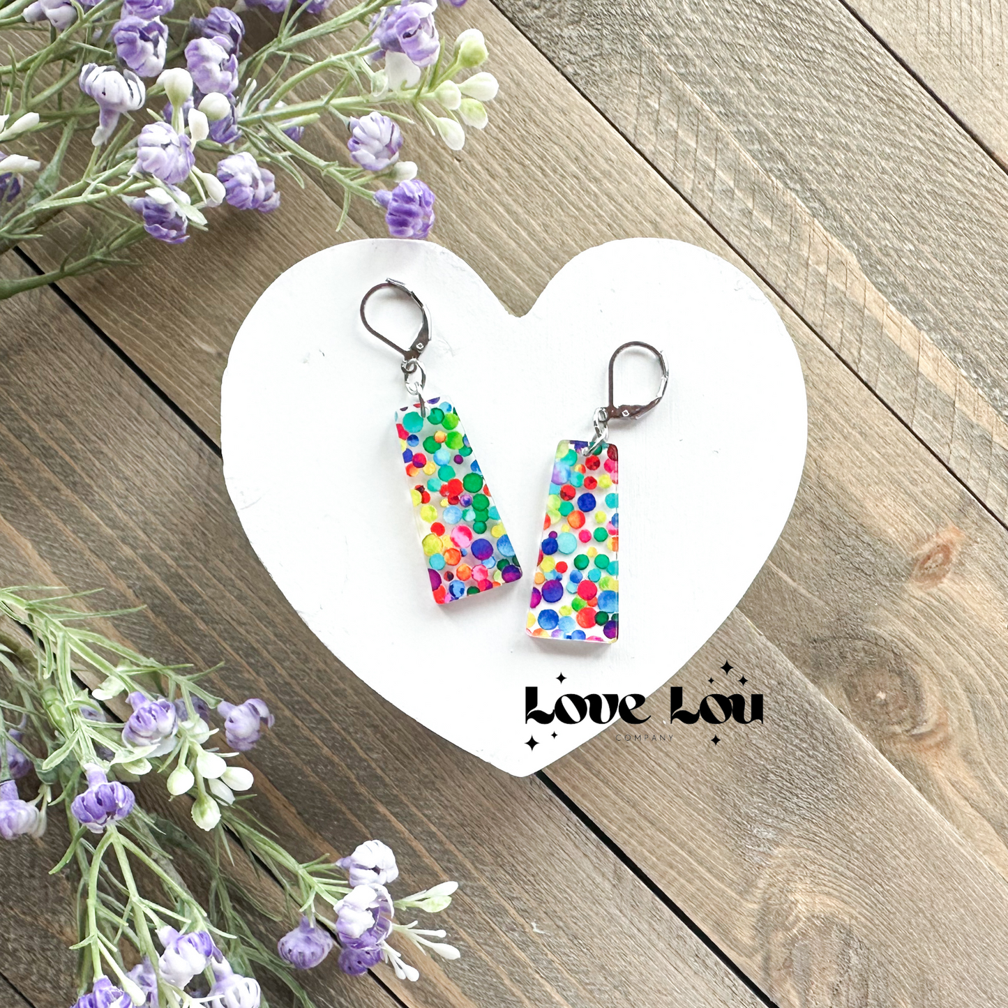 Confetti Bar Acrylic Earrings