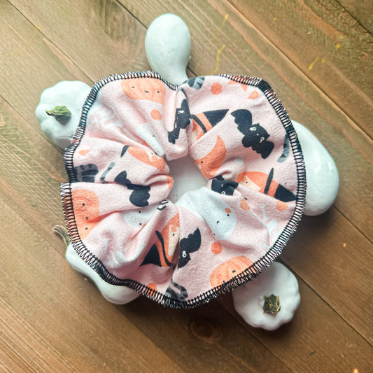 Pink Witch Flannel Scrunchie