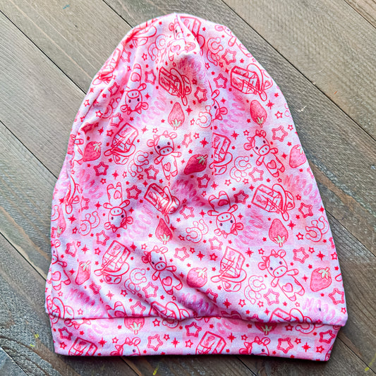 Strawberry Cow Slouch Beanie