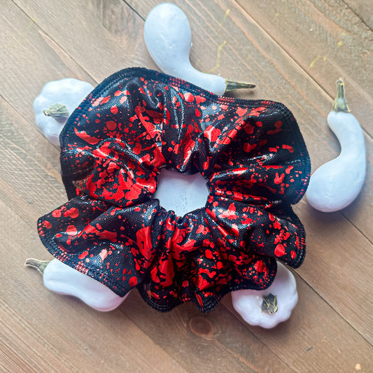 Red Splatter Scrunchie